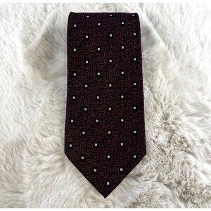 Renoma Men's Vintage Silk Black & Maroon Tie 3.75"